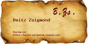 Beitz Zsigmond névjegykártya